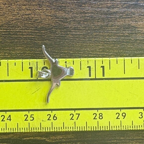 VTG Solid Sterling Silver 925 Longhorn Bull Design Pendant Size 1" Length - Picture 8 of 8